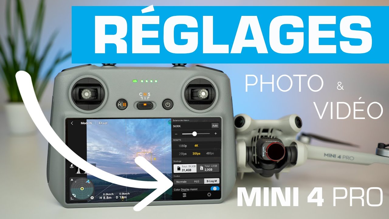 Réglages Photo & Vidéo DJI Mini 4 Pro 📷