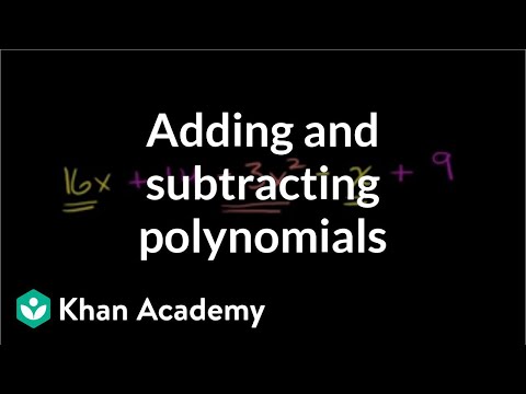 Adding and subtracting polynomials | Algebra Basics | Khan Academy