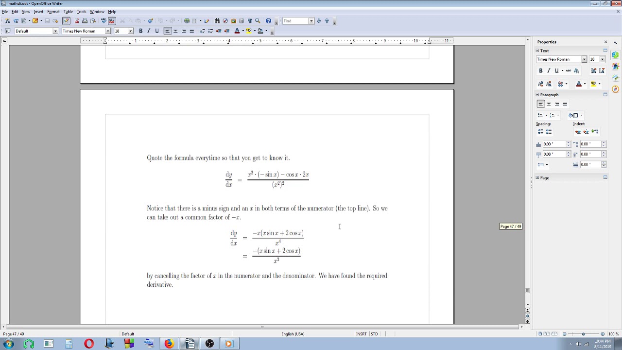 Engineering Mathematics On The Go - 35 - Differentiation: Quotient and Product Rules
