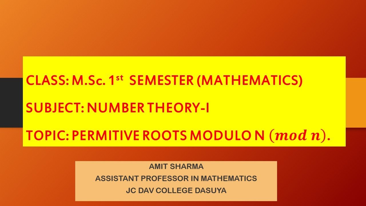 009 How to Find Primitive Roots Modulo N