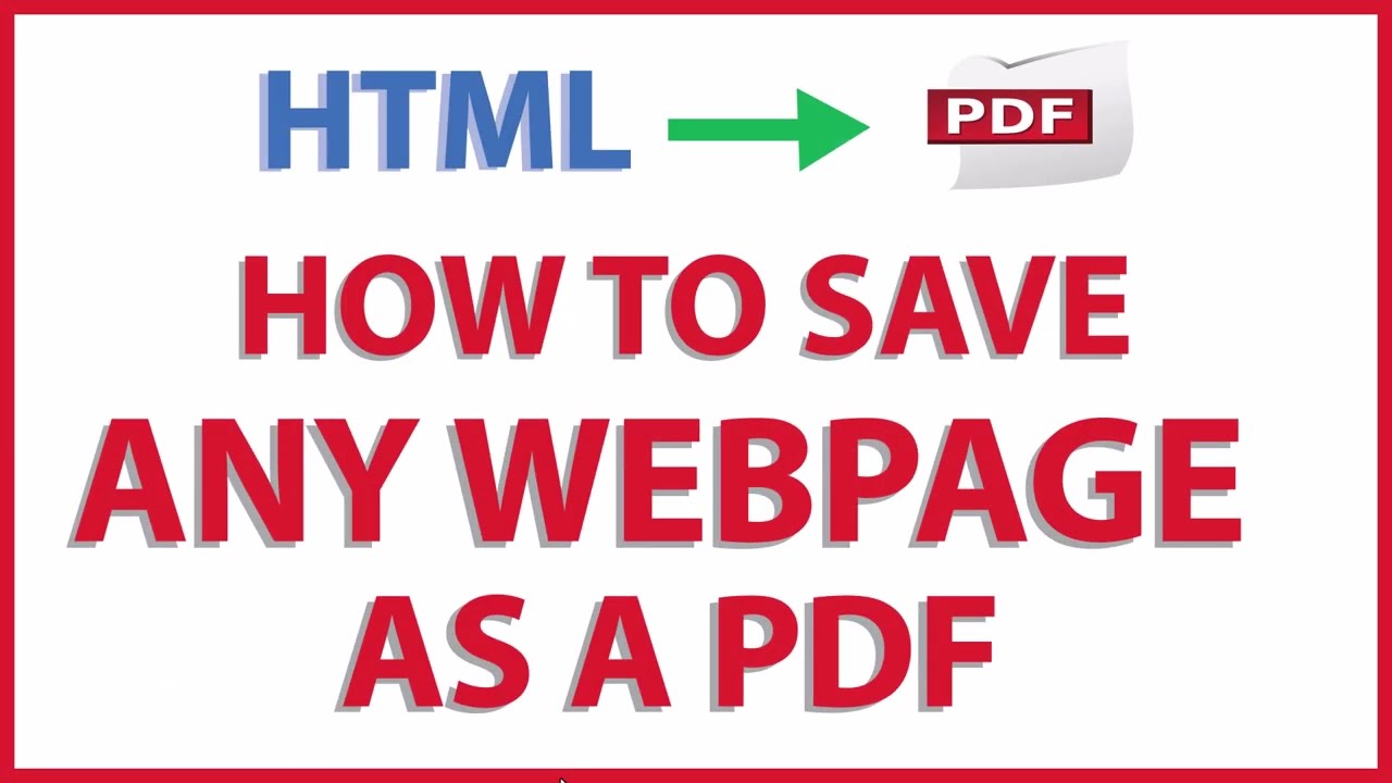Easily Convert Any HTML Webpage to PDF on PC 🖥️