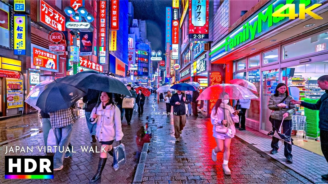 Tokyo Shibuya Rainy Night Walk | Spring 2026 4K HDR