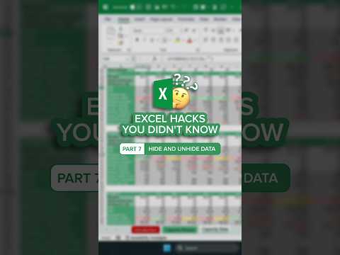 Hide Data Like a Boss! The Ultimate Keyboard Shortcut for Excel #shorts