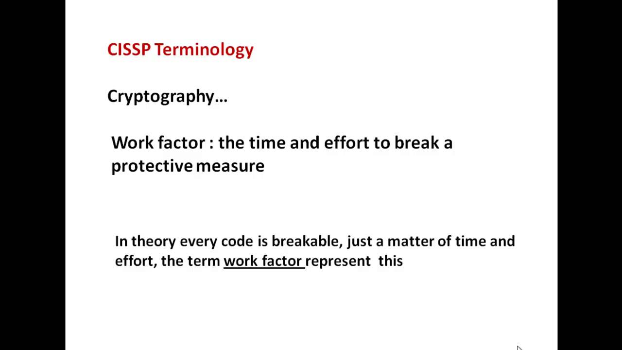 Understanding Work Factor in Cryptography ๐