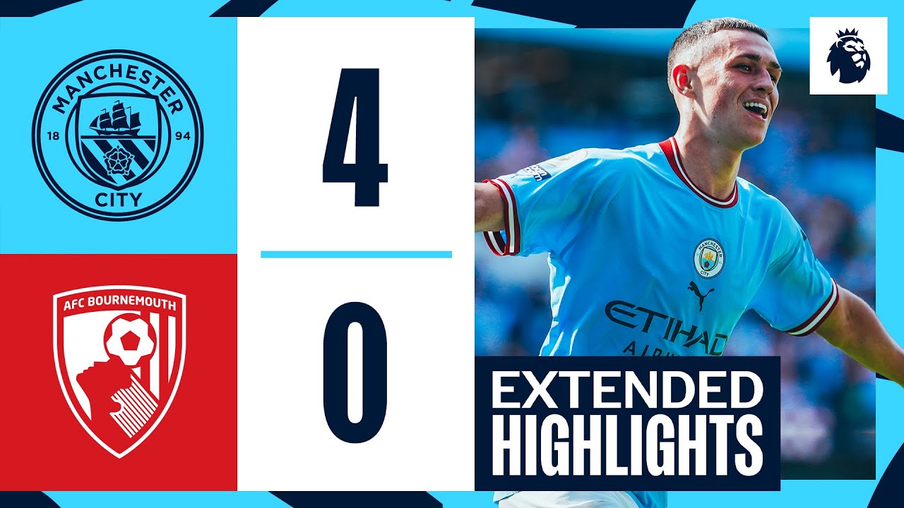 Man City Dominates Bournemouth 4-0 | Premier League Highlights ⚽