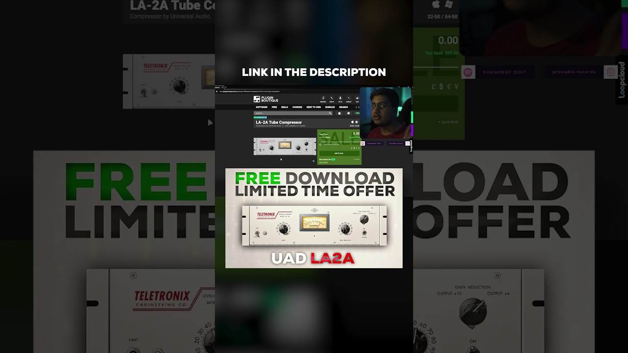 Get the UAD La2a Tube Compressor Free — Limited Time Offer 🎶