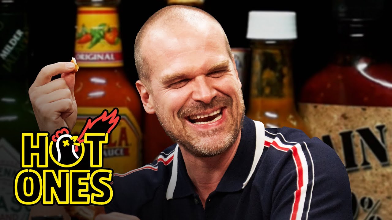 David Harbour Struggles with Spicy Wings on Hot Ones 🌶️