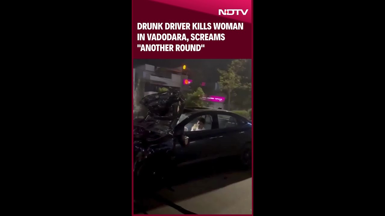 Gujarat Road Crash: Drunk Driver Kills Woman in Vadodara 🚗