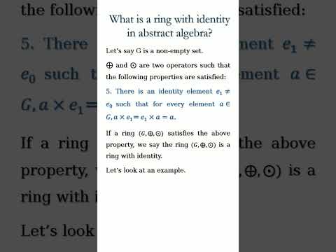 What is a ring with identity in abstract algebra?