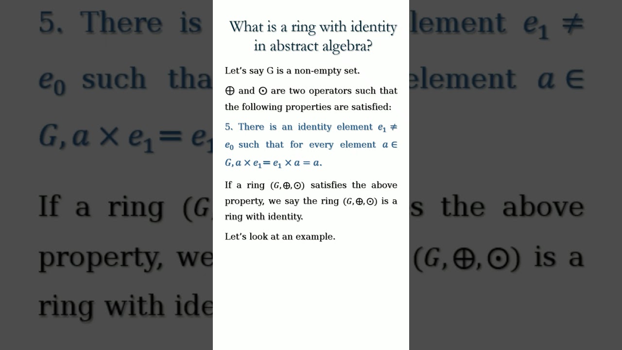 Understanding Rings with Identity in Abstract Algebra 🧮