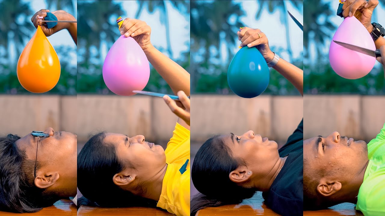 Epic Water Balloon Cutting Challenge 😂💧 | Hilarious Face Wash Fail! #shorts