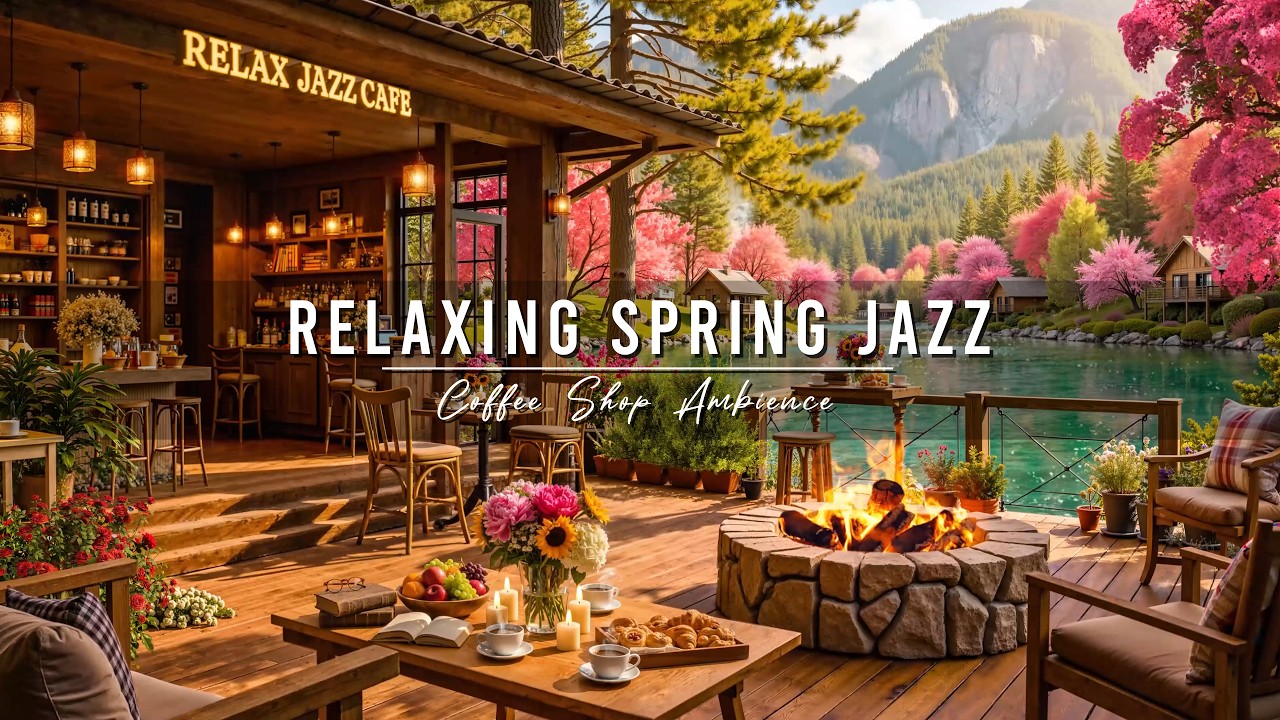 Jazz & Spring Porch Ambience for Stress Relief 🌸
