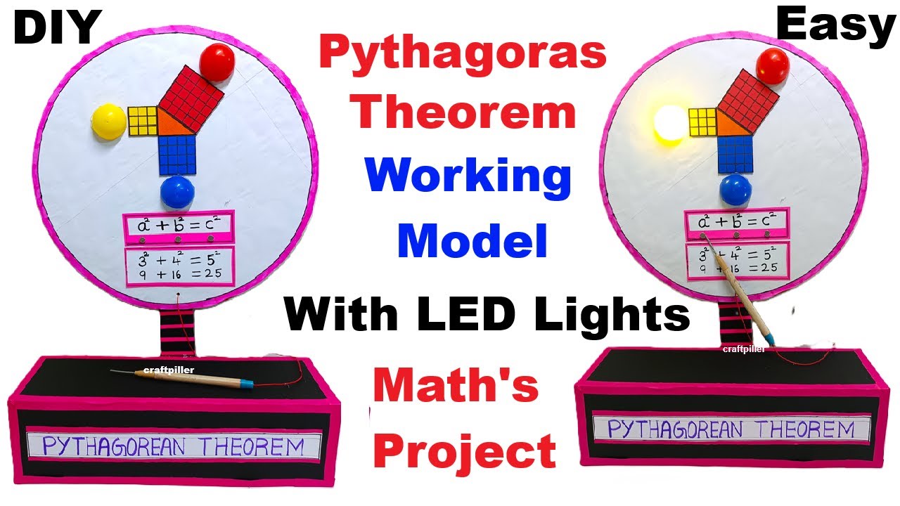 Pythagoras Theorem LED Model for Math Project 💡