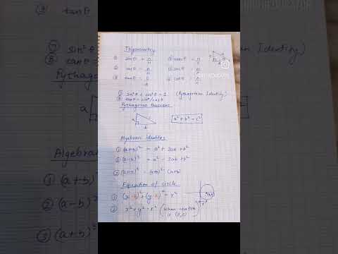 IB Mathematics Important formula : Geometry and Agebra