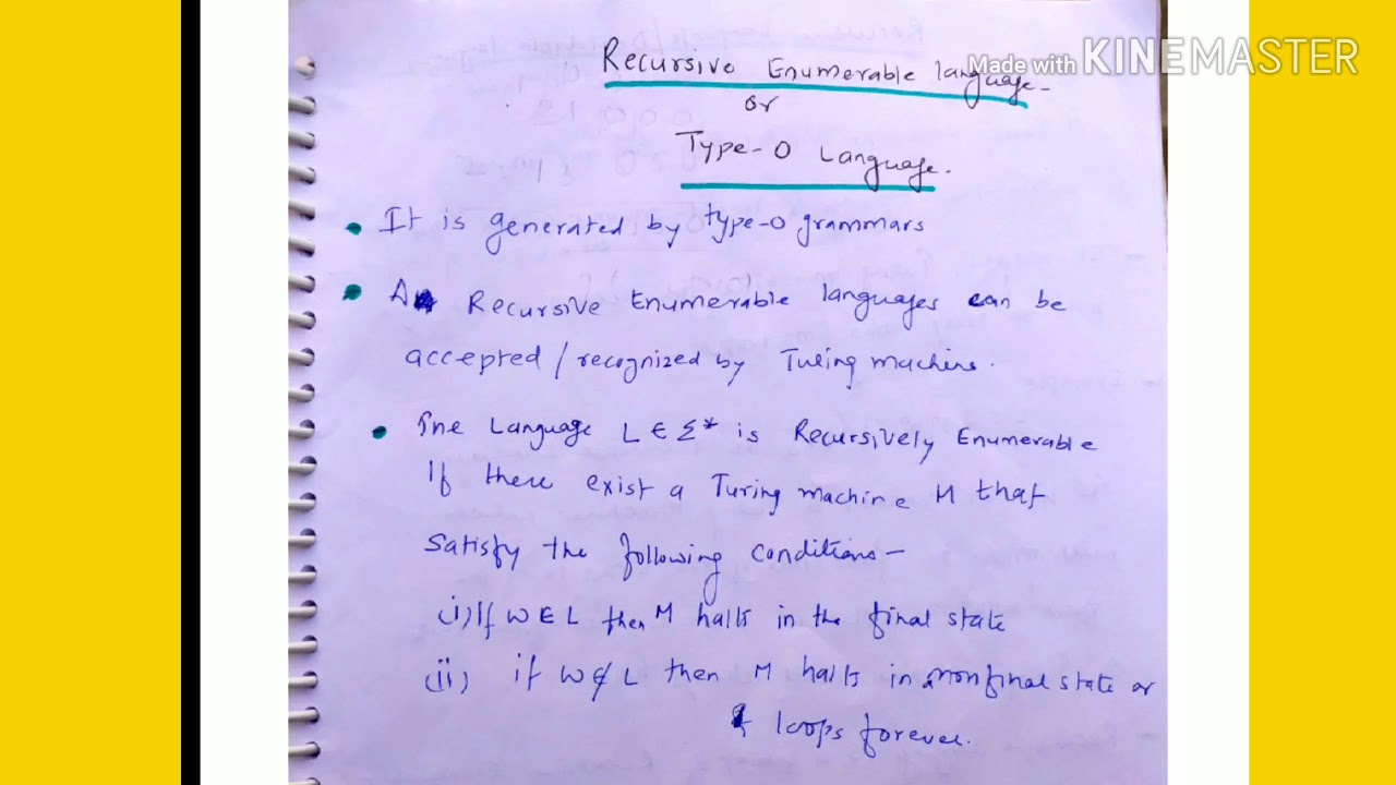 Recursive & Enumerable Languages | Lecture 117 π