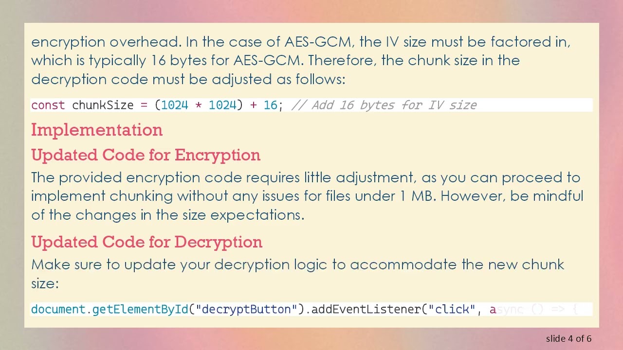 Fix DOMException in Web Crypto API File Decryption