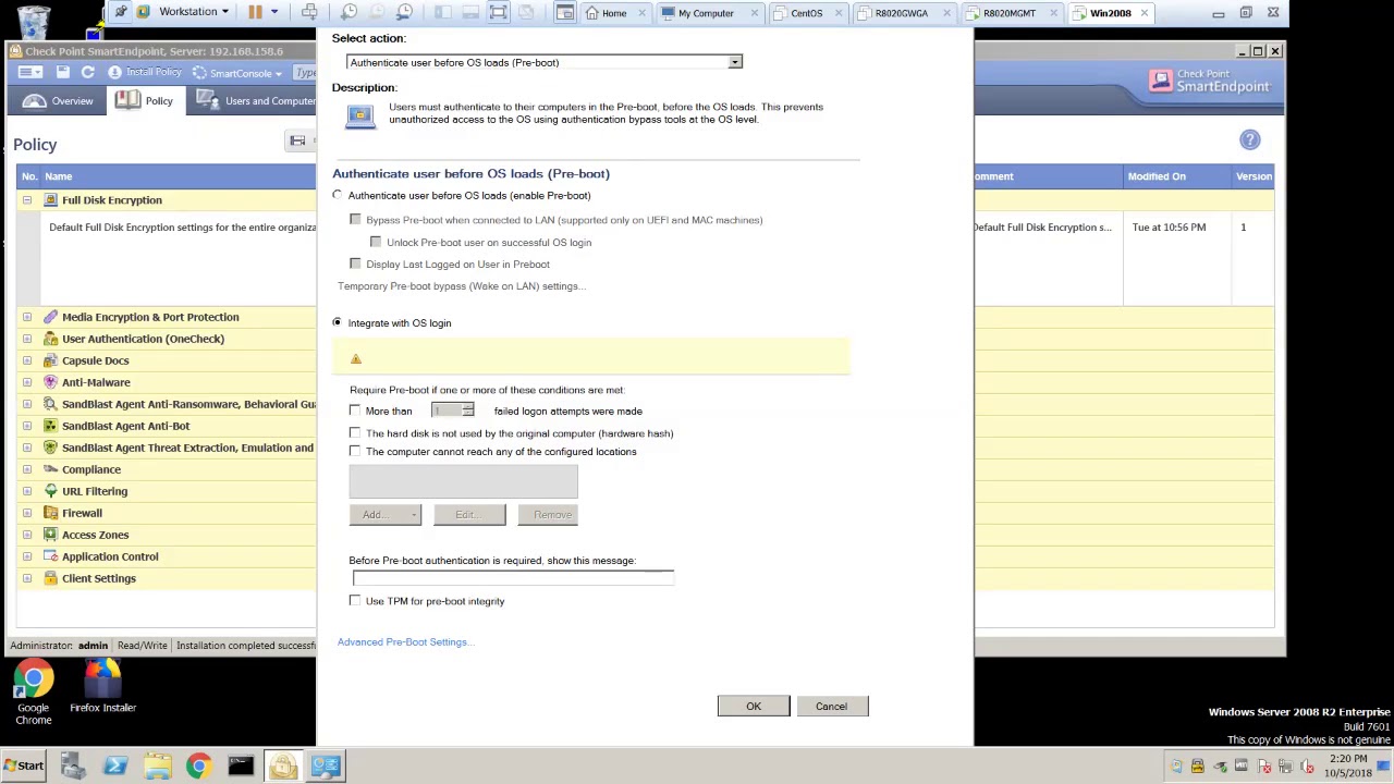 Check Point Endpoint Full Disk Encryption Configuration Overview
