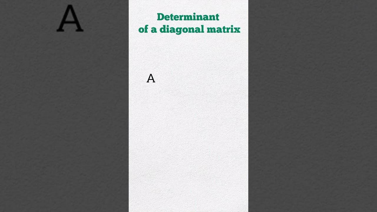 Quick Guide: Determinant of a Diagonal Matrix 📊