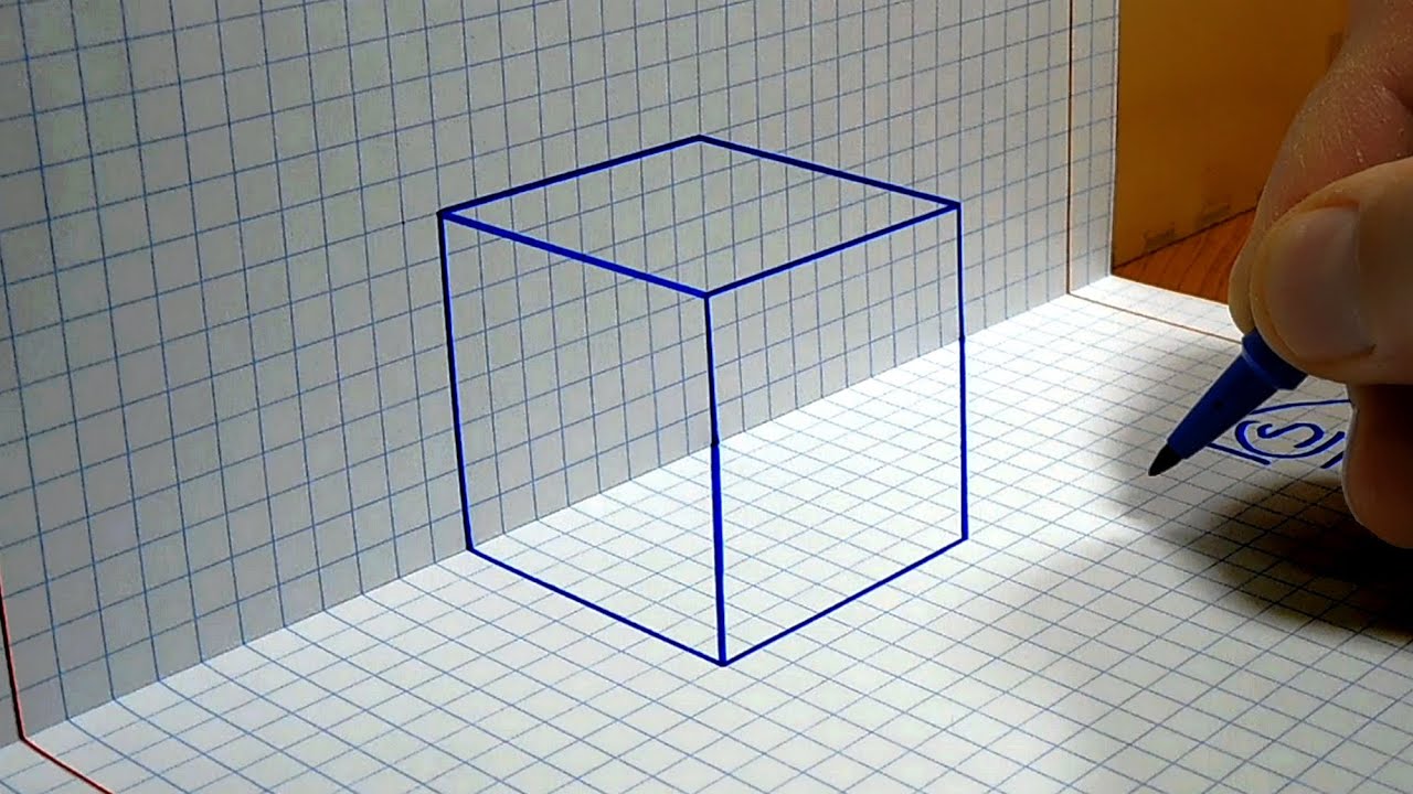 Learn to Draw 3D Cube Art on Graph Paper 🖊️