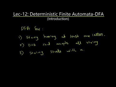 Lec-12: What is DFA in TOA with examples in hindi/urdu | Deterministic Finite Automata in TOC