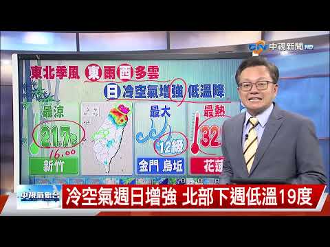 東北風增強,海邊風力強烈,北部與東部陣雨頻繁