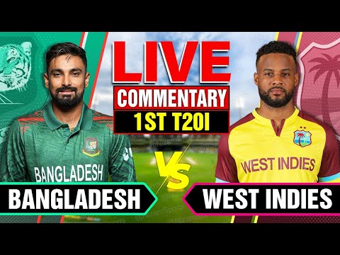 🔴Live: Bangladesh vs West Indies | 1st T20I | Live Cricket Score & Commentary