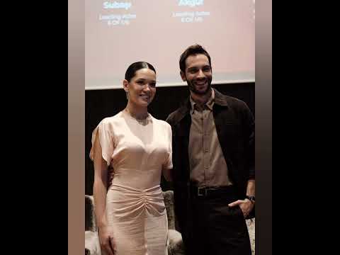 Burak Berkay Akgül ve Hazal Subaşı Cannes'da düzenlenen MIPCOM fuarında.