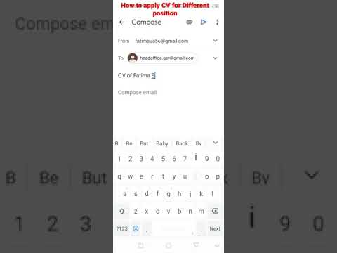 How to Apply CV (Curriculum vitae) For the Different position./ How to send CV with Gmail.