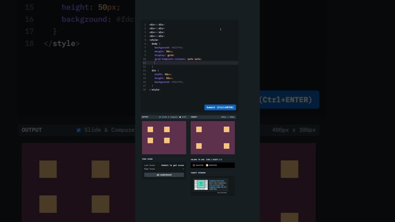 CSS Battle #2 Solution: Carrom 🎯