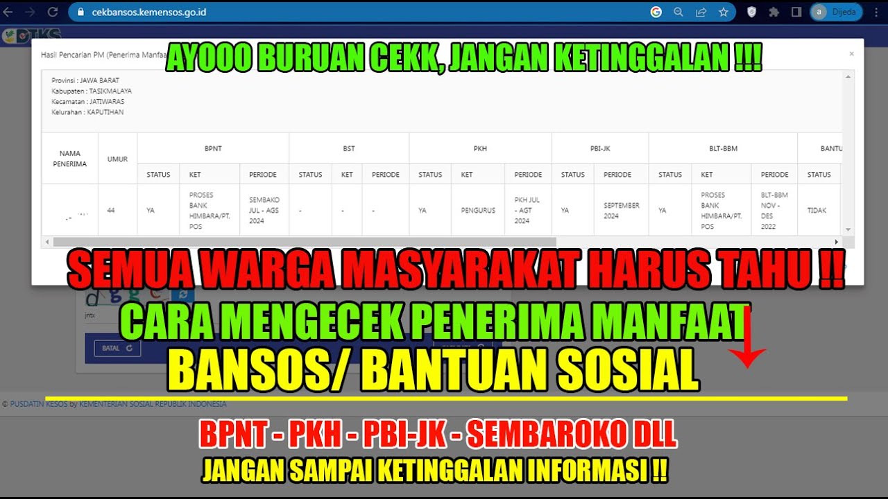 Cara Cek Bansos Pemerintah di cekbansos.kemensos.go.id