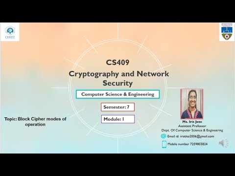 CNS module 1  Block cipher modes of operation