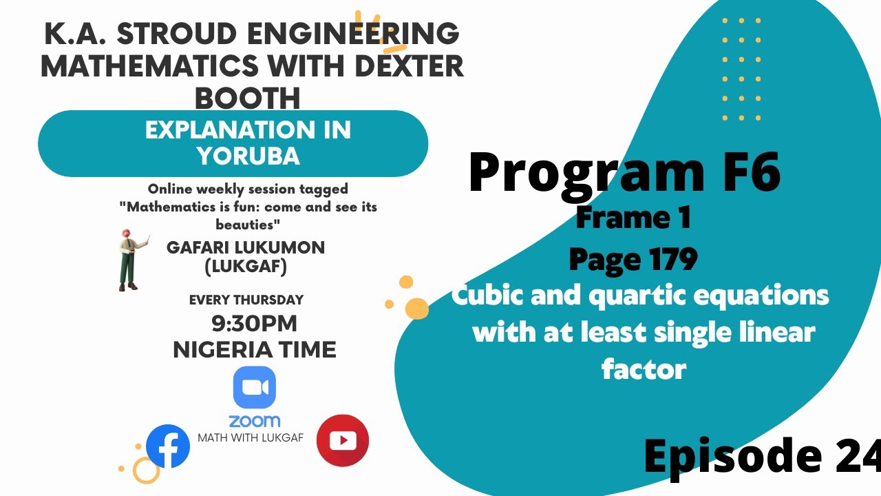 Master Cubic & Quartic Equations with KA Stroud's Engr Math 24 📘