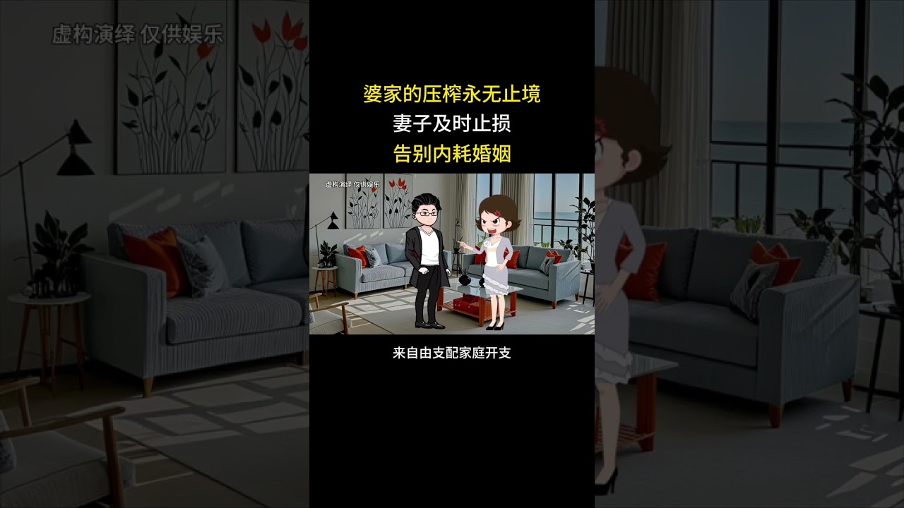 婆家的压榨永无止境，妻子及时止损，告别内耗婚姻 #情感动画#家庭百态#婆媳