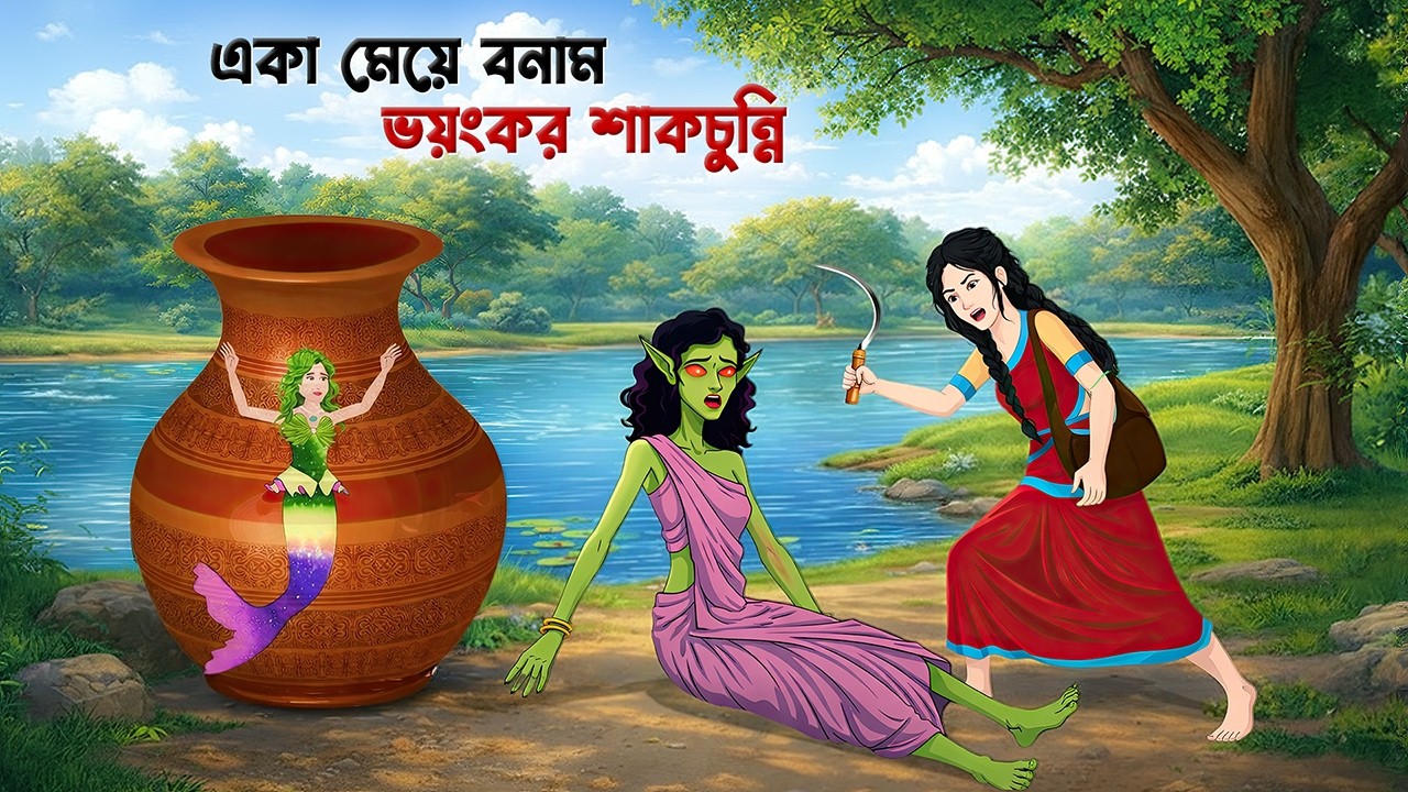 একা মেয়ে বনাম ভয়ংকর শাকচুন্নি! | Bangla Rupkotha | Shakchunni Cartoon | Jolpori Golpo | Story Bird