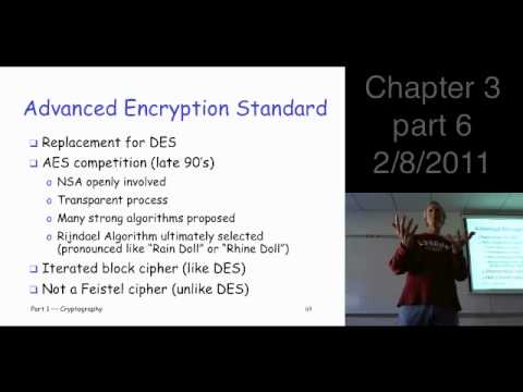 Chapter 3, part 6: Symmetric Key Crypto --- block ciphers, AES