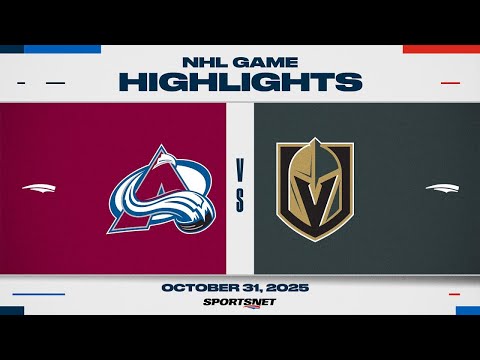 NHL Highlights | Avalanche vs. Golden Knights - October 31, 2025