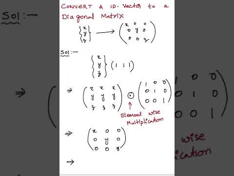 Convert a Vector to a Diagonal Matrix