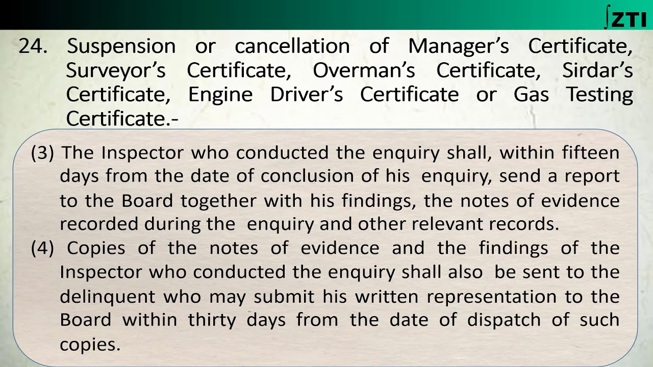 CMR Regulation 24 (Suspension or Cancellation of Certificates)