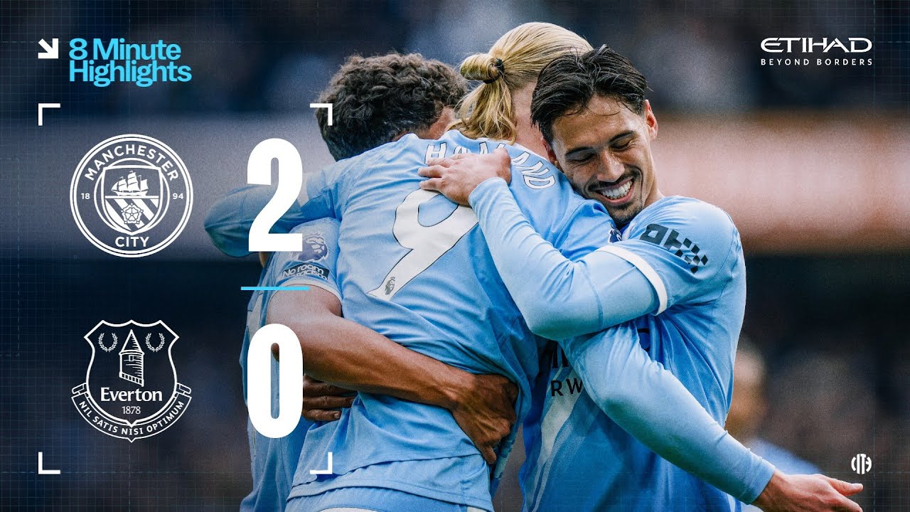 Man City Dominates Everton 2-0 | Haaland Continues Scoring Streak ⚽