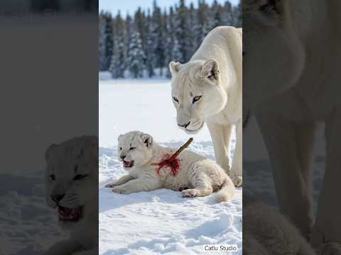 a kind man and the white lion cub #animals #wildliferescue #cuteanimals #bigcat