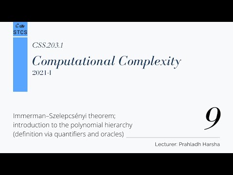 [CSS.203.1] Computational Complexity - Lecture 9
