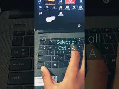 shortcut key for select all windows items in laptop or computer