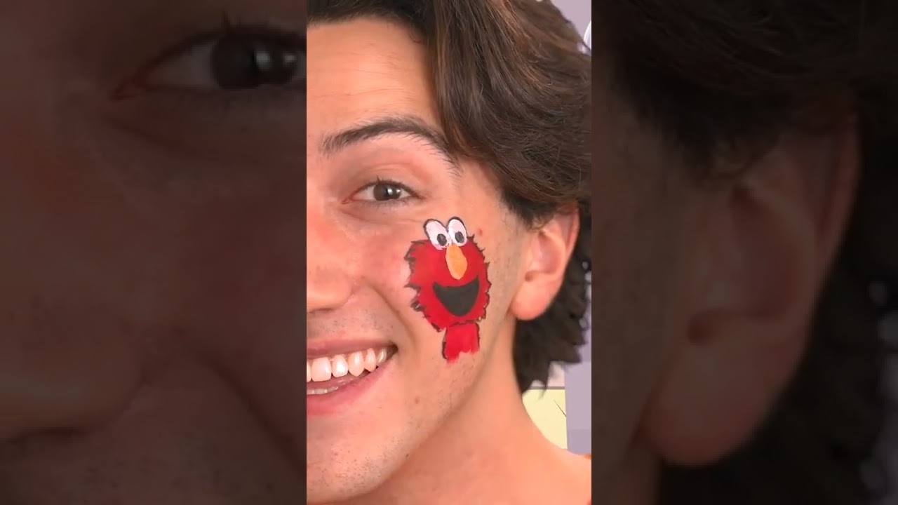 Elmo |  EASY Hallow Face Paint Designs for Kids #shorts #facepaint #diy