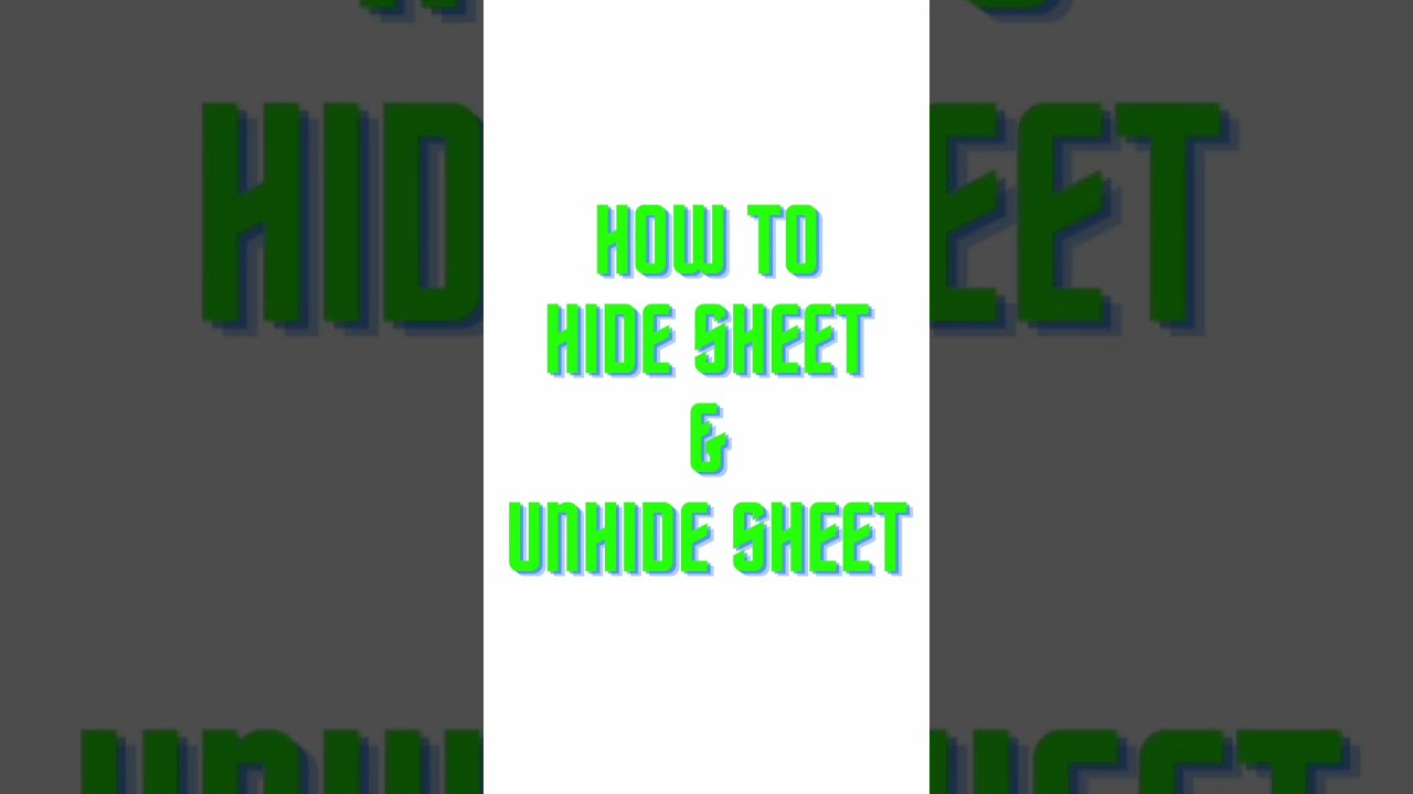 Hiding and Unhiding Tabs in Google Sheets