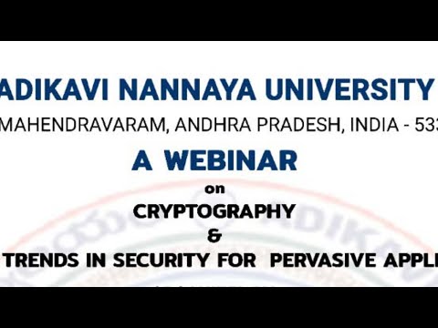 Webinar on "Cryptography and current Trends in Security for Pervasive Applications"