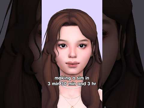 Making a Sim in 3 min 30 min and 3hr 🤔 | the sims 4 | #sims4 #createasim #thesims