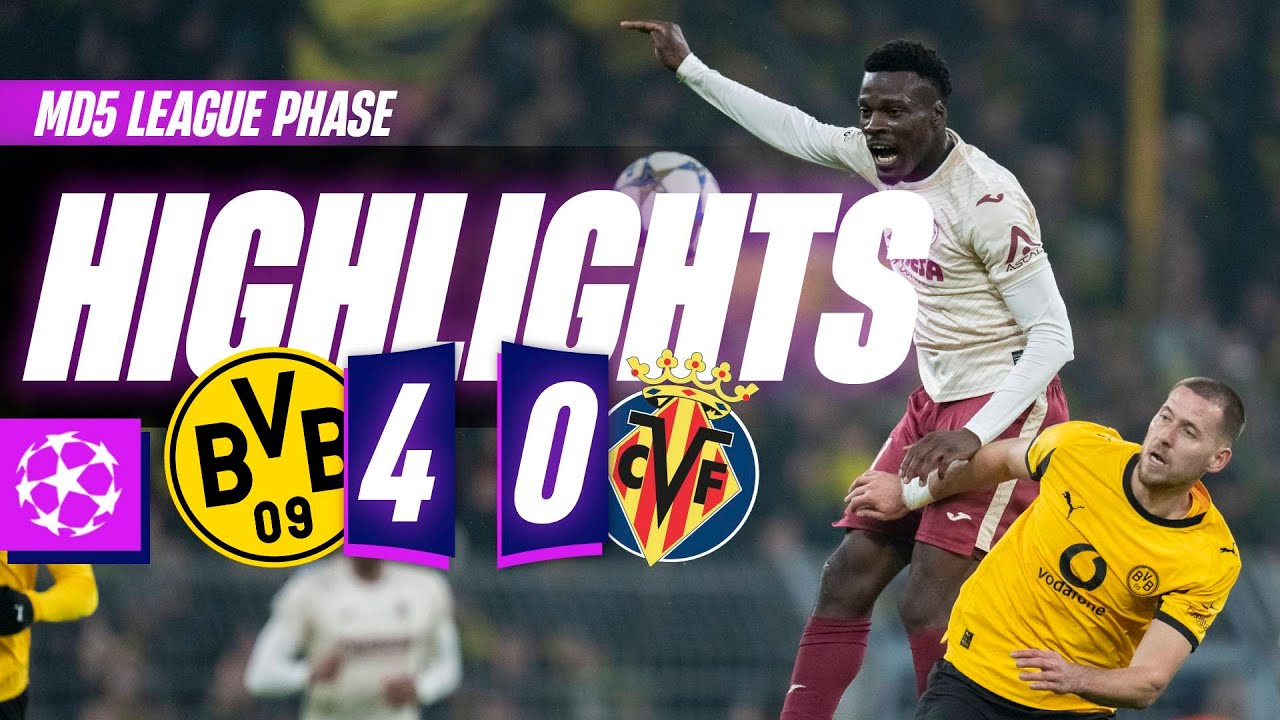 Dortmund Dominates Villarreal 4-0 in Champions League ⚽