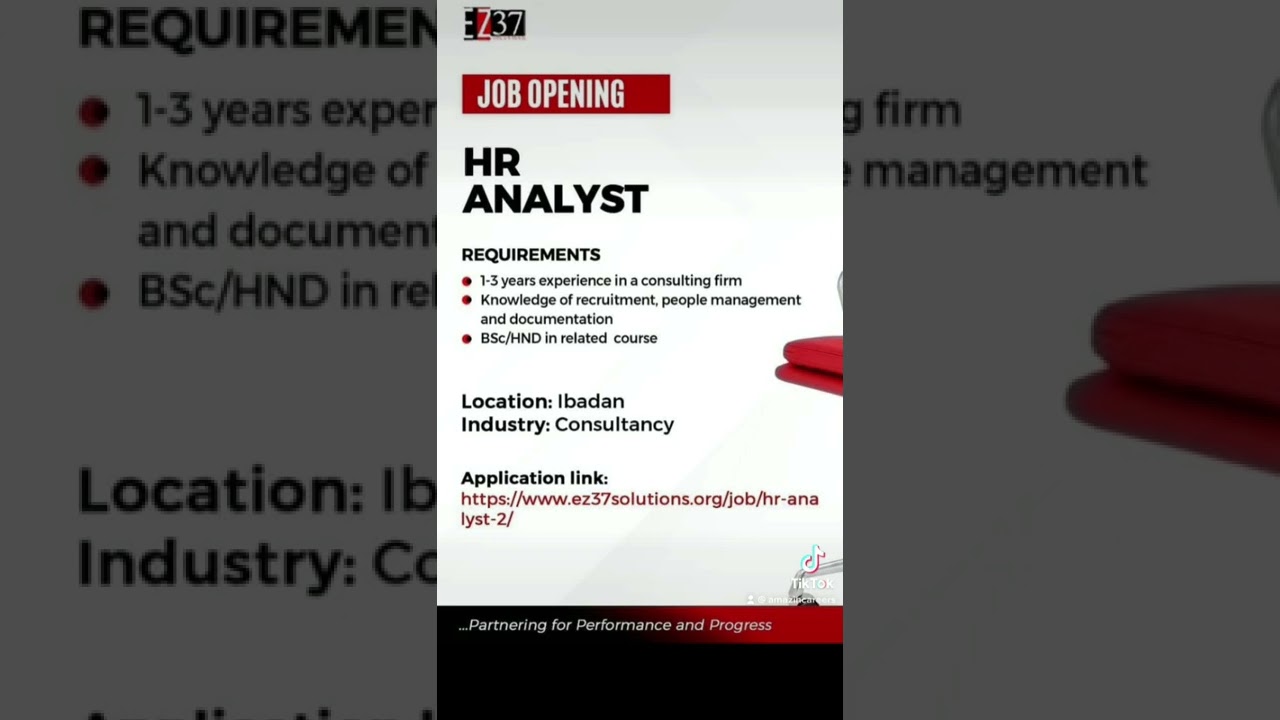 Apply Now: HR & Analyst Roles in Ibadan, Oyo 📈