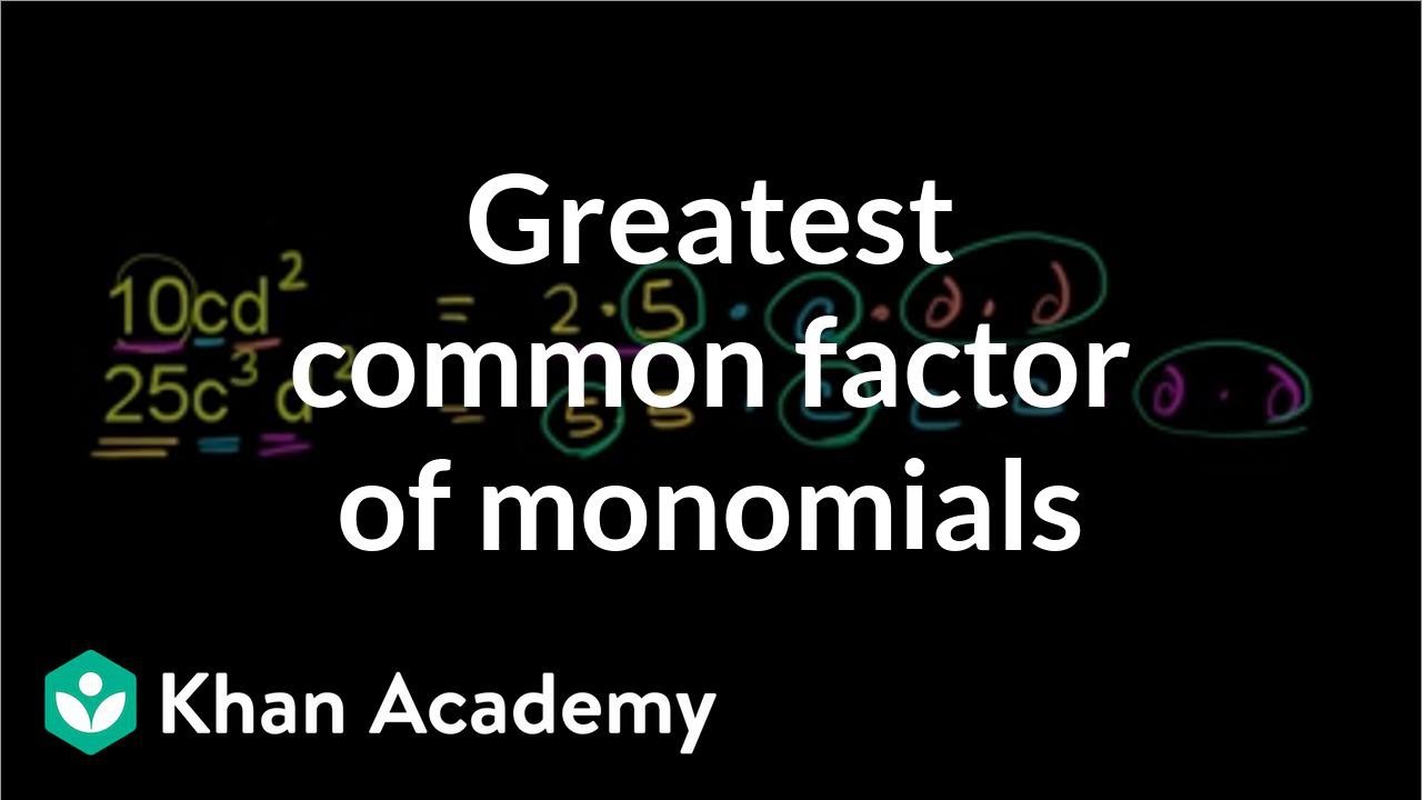 GCF of Two Monomials | Algebra I Practice