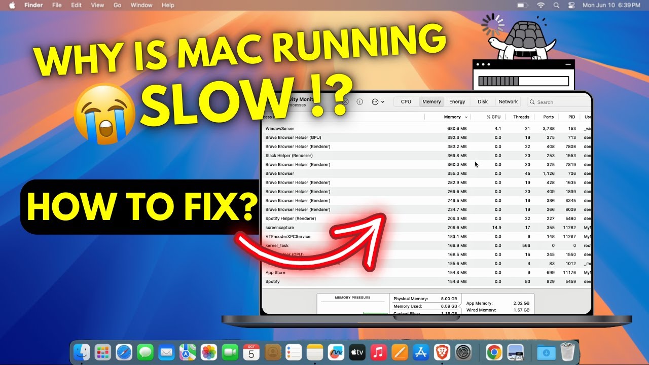 Fix a Slow Mac - How to Fix Slow Performance in Mac Air, Pro, Mini & iMac - Macbook Memory Pressure